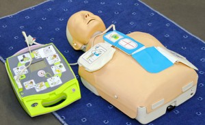 AED dummy. Train with Optimum First Aid - Defibrillator courses (AED) available from Optimum First Aid